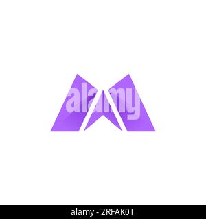 Letter M Modern Logo Design With Purple Color Stock Vector
