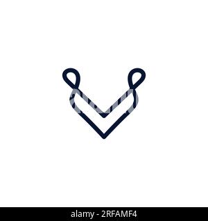 Letter V Line Logo Design. V Logo Simple Stock Vector