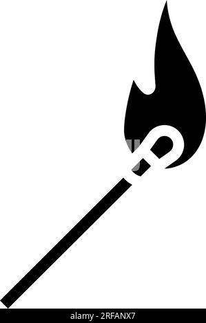 burning matchstick glyph icon vector illustration Stock Vector Image ...