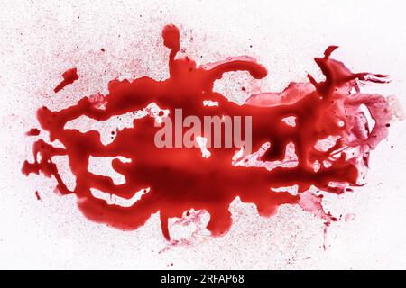Red bloody marks on white background Stock Photo