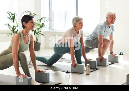Group of people exercising during sport training in gym Stock Photo