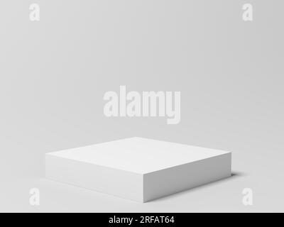 Product display. Display plinths. Stand. White color. 3d illustration. Stock Photo