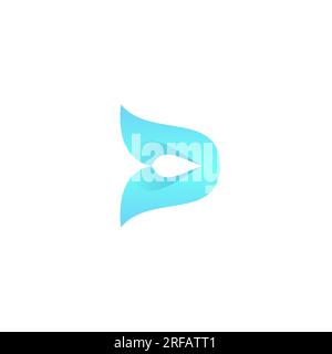 Letter D With Blue Aqua Color. D Icon Stock Vector