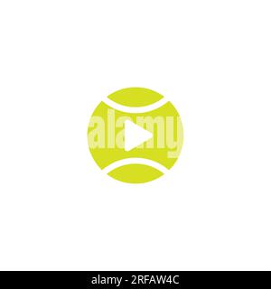 Tennis Ball Video Logo Design. Tennis Club logo Stock Vector
