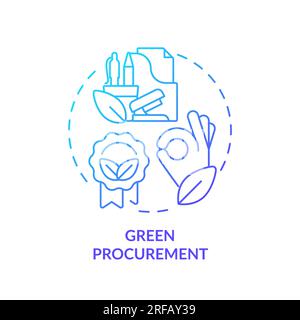 2D gradient green procurement line icon concept Stock Vector