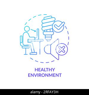 2D gradient healthy environment line icon concept Stock Vector