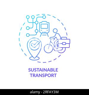 2D gradient sustainable transport line icon concept Stock Vector