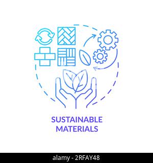 2D gradient sustainable materials line icon concept Stock Vector