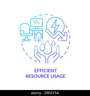 2D gradient efficient resource usage line icon concept Stock Vector