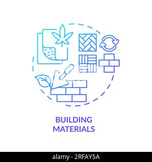 2D gradient building materials line icon concept Stock Vector