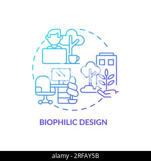 2D gradient biophilic design line icon concept Stock Vector