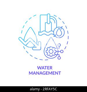 2D gradient water management line icon concept Stock Vector