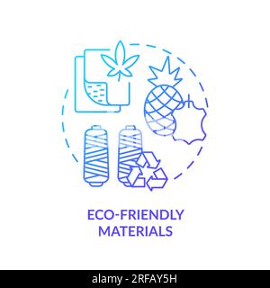2D gradient eco friendly materials line icon concept Stock Vector