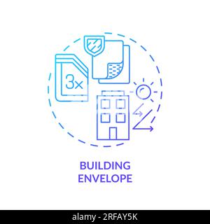 2D gradient building envelope line icon concept Stock Vector