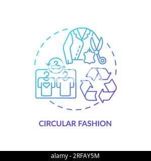 2D gradient circular fashion line icon concept Stock Vector