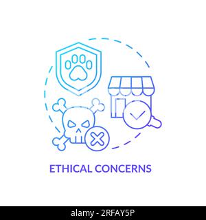 2D gradient ethical concerns line icon concept Stock Vector