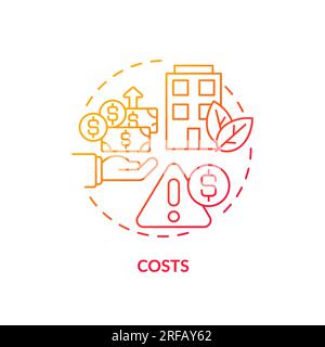 2D gradient costs line icon concept Stock Vector