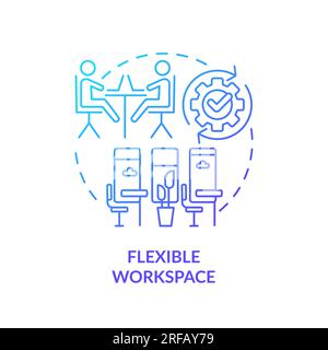 2D gradient flexible workspace line icon concept Stock Vector