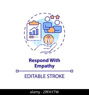 Respond with empathy multi color concept icon Stock Vector