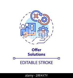 Offer solutions multi color concept icon Stock Vector