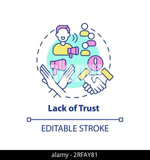 Lack of trust multi color concept icon Stock Vector