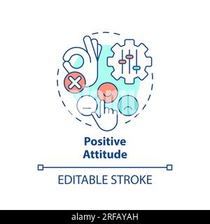 Positive attitude multi color concept icon Stock Vector
