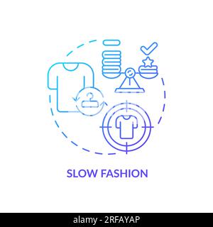 2D gradient slow fashion line icon concept Stock Vector