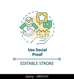 Use social proof multi color concept icon Stock Vector