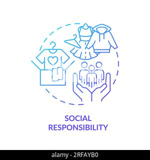 2D gradient social responsibility line icon concept Stock Vector
