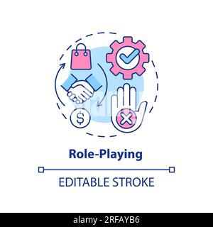 Role playing multi color concept icon Stock Vector