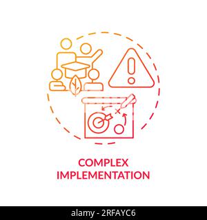 2D gradient complex implementation line icon concept Stock Vector