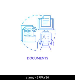 2D gradient documents linear icon concept Stock Vector