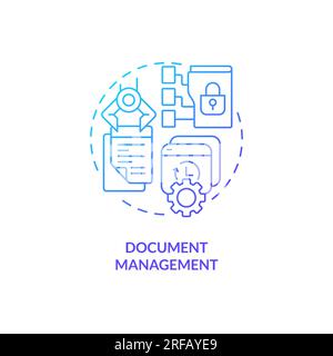 2D gradient document management linear icon concept Stock Vector