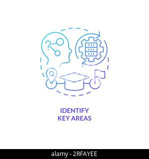 2D gradient identify key areas linear icon concept Stock Vector