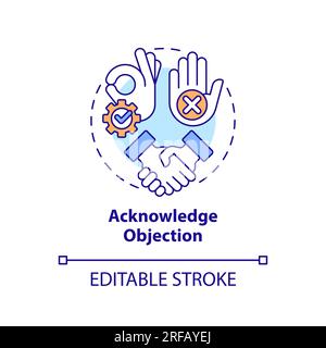 Acknowledge objection multi color concept icon Stock Vector