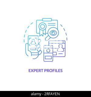 2D gradient expert profiles linear icon concept Stock Vector