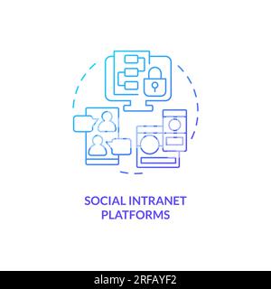 2D gradient social intranet platforms icon concept Stock Vector