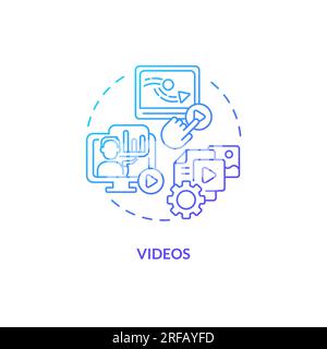 2D gradient videos linear icon concept Stock Vector