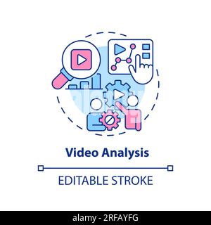 Video analysis multi color concept icon Stock Vector