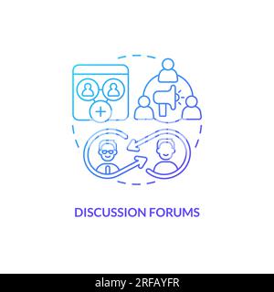 2D gradient discussion forums icon concept Stock Vector