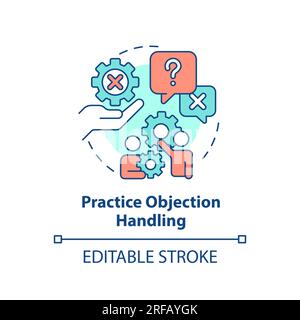 Practice objection handling multi color concept icon Stock Vector