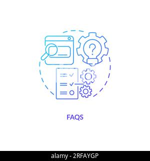 2D gradient FAQs linear icon concept Stock Vector