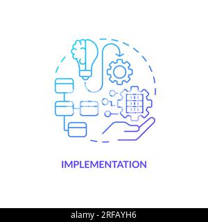 2D gradient implementation linear icon concept Stock Vector