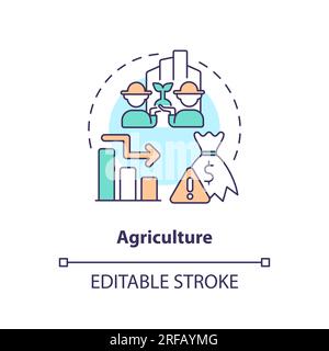 2D customizable agriculture line icon concept Stock Vector