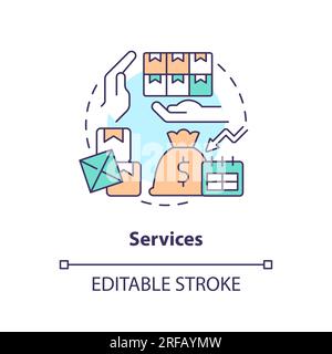 2D customizable services line icon concept Stock Vector