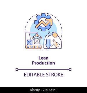2D customizable lean production line icon concept Stock Vector