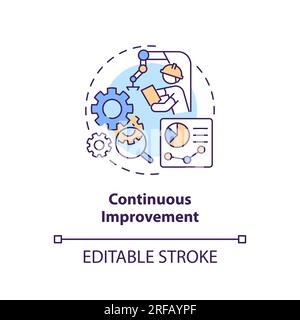 2D customizable continuous improvement line icon concept Stock Vector