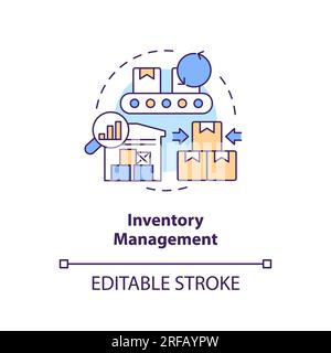 2D customizable inventory management line icon concept Stock Vector