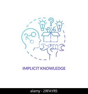 2D gradient implicit knowledge linear icon concept Stock Vector