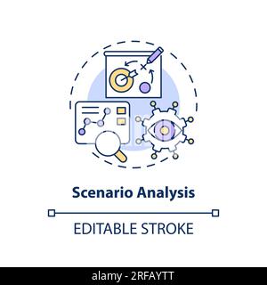 2D customizable scenario analysis line icon concept Stock Vector
